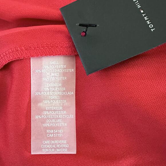 Tommy Hilfiger Floral Chiffon Mini Dress in Samba Red, Size 6 - Picture 9 of 11